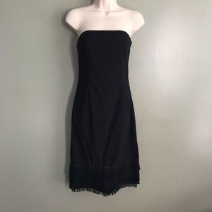 Esprit strapless fringe party holiday dress